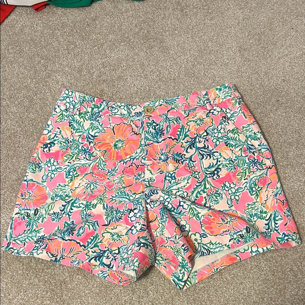 Lilly Pulitzer Pink and Green Floral Shorts